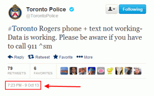 toronto police advice during rogers outage
